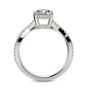 Rosalee Radiant Cut Pave Split Shank Twist Claw Set Engagement Ring Setting - Nivetta